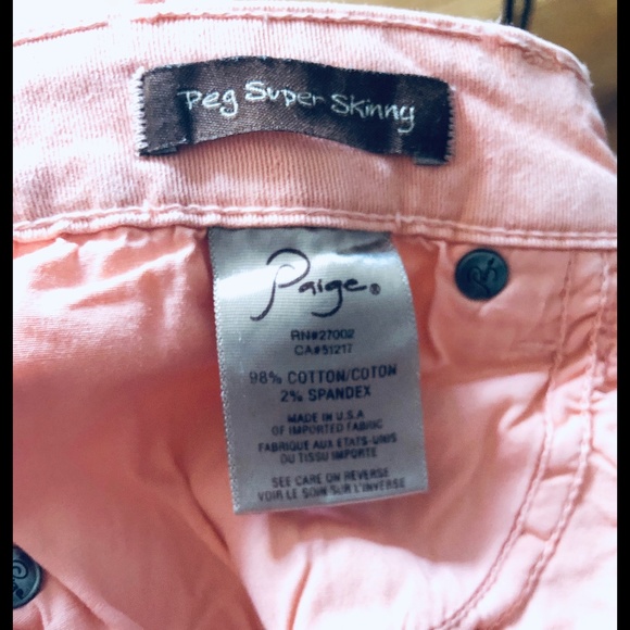 Paige Peg Super Skinny Jeans- Citrus Size 28 - Picture 5 of 11